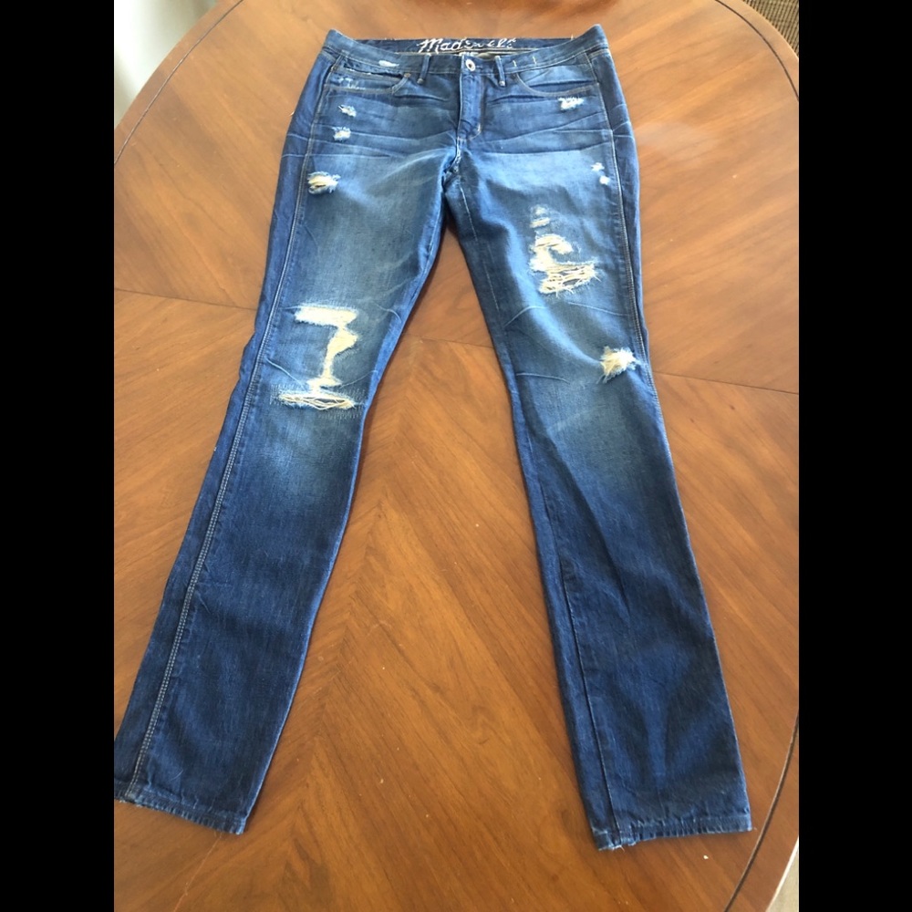 MADEWELL - DISTRESSED LOW RISE SKINNY JEANS 30x34